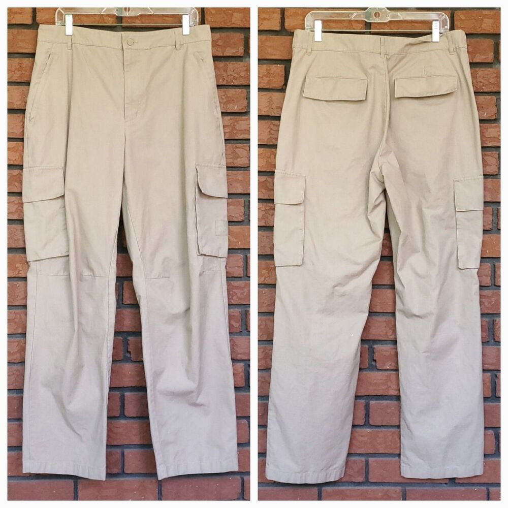 Alo Yoga Cargo Ripstop Trouser Pants Mens 34L (34 x 30.5) Khaki Beige Straight